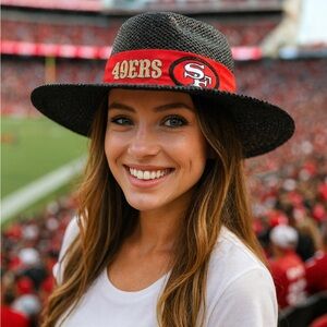 NFL 49ers Gameday Straw Hat. Unisex